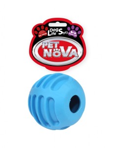 Hundespielzeug Kauspielzeug FOODBALL-BL Leckerlieball Rindfleisch Geschmack 6cm blau