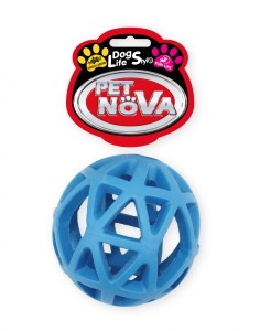 Hundespielzeug Kauspielzeug FENCEBALL-BL Durchbrochene Ball Vanille Aroma 9cm blau