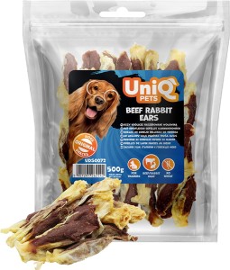 500g UNIQ PETS Gefüllten Kaninchenohren mit Rindfleisch