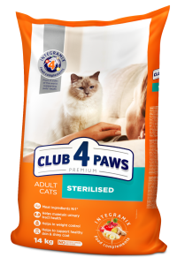 CLUB 4 PAWS Premium Sterilised 14kg – Katze – Huhn 24% – Gewichtskontrolle