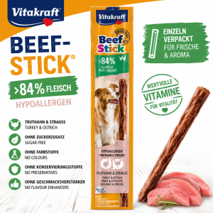 Vitakraft Beef Stick Hypoallergen Truthahn & Strauß 12g Hundesnack