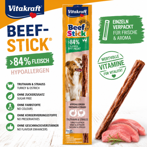 Vitakrakt Beef Stick Hypoallergen turkey.png