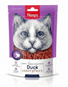 WANPY für Katzen: Duck Jerky Strips 80 g - Entenstreifen