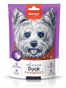 WANPY für Hunde: Entenwürstchen, 100 g
