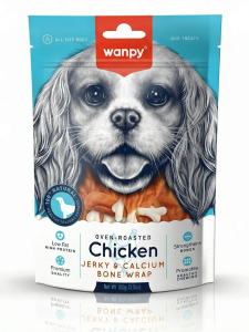 WANPY für Hunde: Chicken Jerky und Calcium Bone Wrap, 100 g