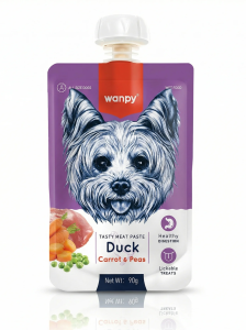 WANPY für Hunde - Pastete mit Ente, Möhren und Erbsen, 90 g