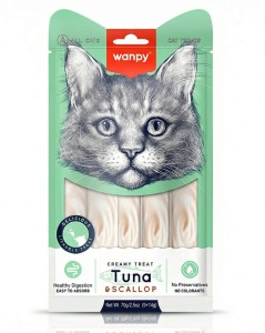 WANPY für Katzen „Creamy Treat TUNA & SCALLOP“ 70 g Thunfisch und Jakobsmuscheln