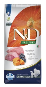 Farmina N&D; Dog PUMPKIN Lamm & Heidelbeere für ausgewachsene Hunde (Mittel- und Großrassen) 12 kg
