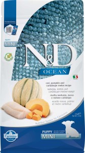 Farmina N&D; Dog OCEAN Kabeljau & Kürbis, Melone Puppy Mini 2,5 kg