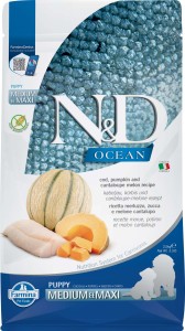 Farmina N&D; Dog OCEAN Kabeljau & Kürbis, Cantaloupe-Melone Puppy Medium & Maxi 2,5 kg