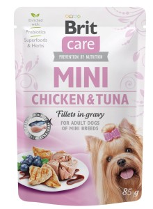 6 * Brit Care Mini Puppy Huhn & Thunfisch Filets 85g
