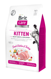 Brit Care Kitten Grain-Free Trockenfutter für Katzenwelpen&Trächtige Katzen 2kg
