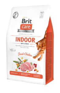 Brit Care Indoor Anti-Stress Grain-Free Trockenfutter für Wohnungskatzen 2kg