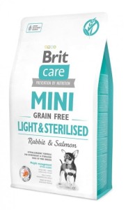 Brit Care Mini Light Sterilised Grain-Free Trockenfutter Kaninchen Lachs Hunde 2kg