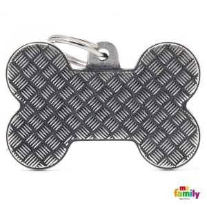 Hundemarke My Family BRONX Adressanhänger mit Gravur BONE PLATFORM XL 