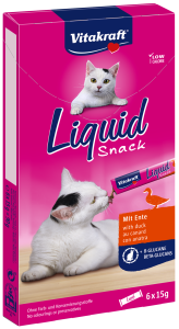 6x15g  VITAKRAFT Liquid Snack mit Ente + Beta-Glucane Katzensnacks