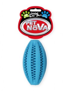 Hundespielzeug Kauspielzeug DENTALRUGBY-BL Superdental RUGBYBALL Minze Aroma 11cm blau