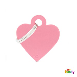 Hundemarke My Family Adressanhänger mit Gravur HEART PINK SMALL 