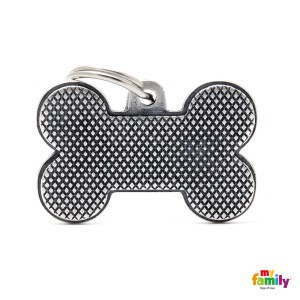 Hundemarke My Family BRONX Adressanhänger mit Gravur BONE RHOMBUS BIG