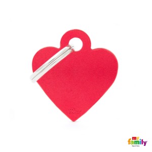 Hundemarke My Family Adressanhänger mit Gravur HEART RED SMALL 