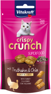 60g  VITAKRAFT Crispy Crunch mit Truthahn & Chia Saat Katzensnacks