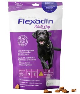 60 Stück /180g Vetoquinol FLEXADIN Adult Dog Flexibilität der Gelenke für Hunde, Mobility