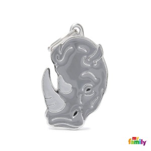 Hundemarke My Family Wild WILDTIERE Adressanhänger mit Gravur Nashorn