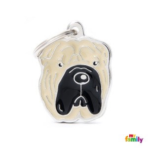 Hundemarke mit HUNDERASSEN SHAR PEI My Family Friends Adressanhänger mit Gravur 