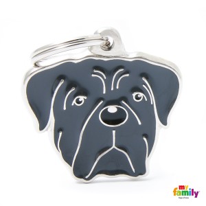 Hundemarke mit HUNDERASSEN CORSO 2 My Family Friends Adressanhänger mit Gravur 