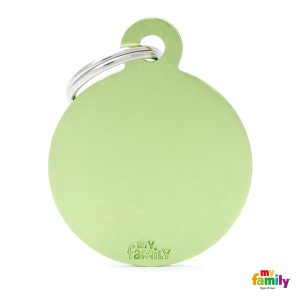 Hundemarke My Family Adressanhänger mit Gravur ROUND GREEN BIG 