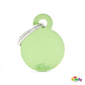 Hundemarke My Family Adressanhänger mit Gravur ROUND GREEN SMALL
