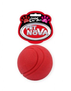 Hundespielzeug Kauspielzeug BALL5-RE Tennisball Rindfleisch Geschmack 5cm red