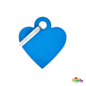 Hundemarke My Family Adressanhänger mit Gravur HEART BLUE SMALL  
