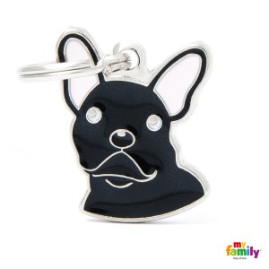 Hundemarke mit HUNDERASSEN FRENCH BULLDOG My Family Friends Adressanhänger mit Gravur 