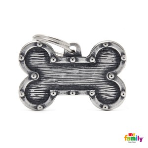 Hundemarke My Family BRONX Adressanhänger mit Gravur BONE Futuristisch BIG